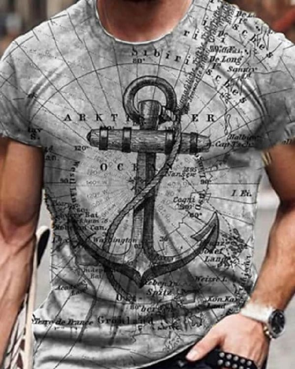Hot Sale Men's 3D Printed Casual Short Sleeve Printed T-Shirt