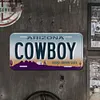 Cowboy - Enseigne M&eacute;tallique de permis de voiture(30*15cm)