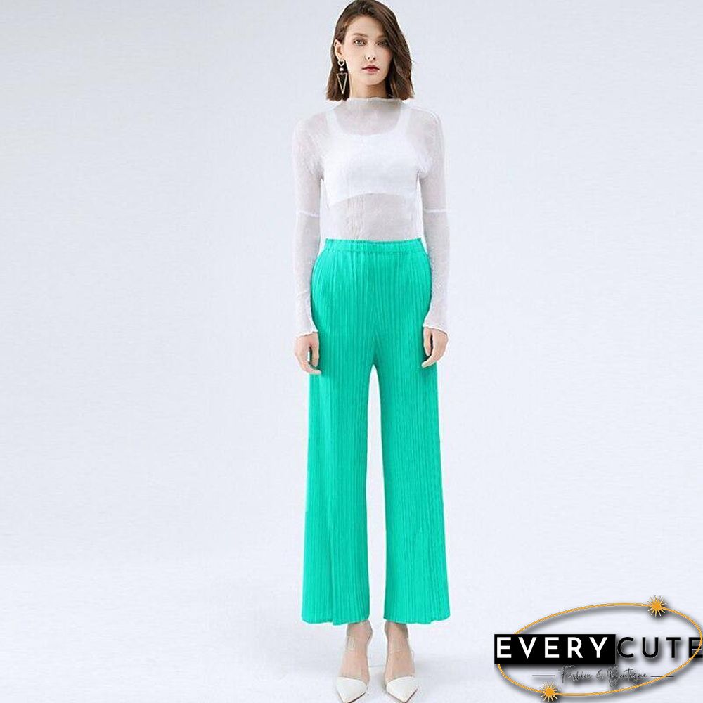 summer autumn casual split aesthetic black pants women's simple loose stretch pleated trousers straight trousers