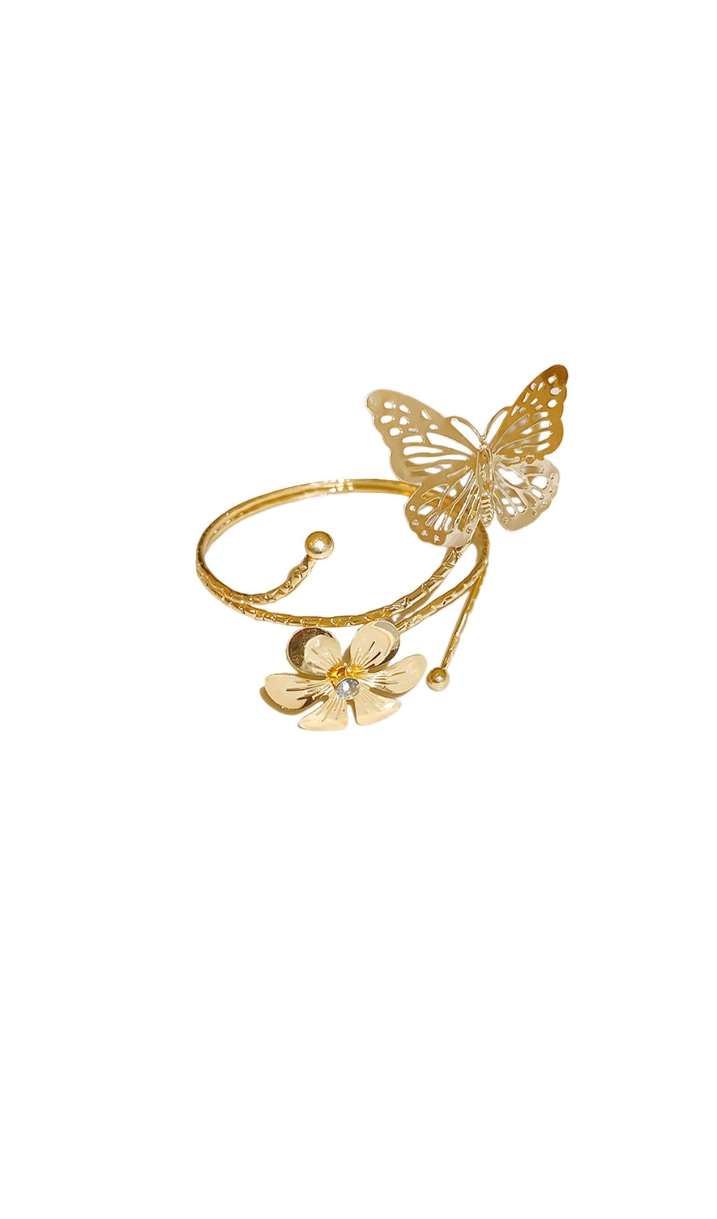 Xuliy Gold Flower Butterfly Metal Armband