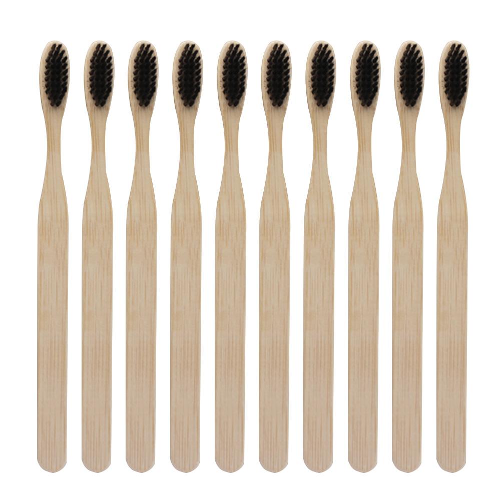 

1/10pcs Environmental Soft Head Bamboo Toothbrush Oral Care Teeth Eco Brush, Black, 501 Original