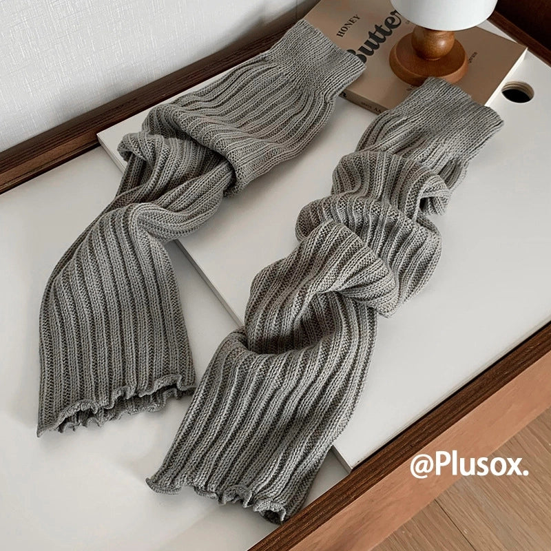 White Socks Women’s Jk Pile Socks Striped Knitted Socks Sub-culture Leg Cover Hot Girl Spring And Autumn Winter Socks