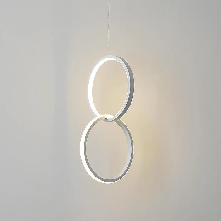 Interlocking Dual Ring Design Pendant Lighting Aluminum Acrylic LED Ceiling Light - Appledas