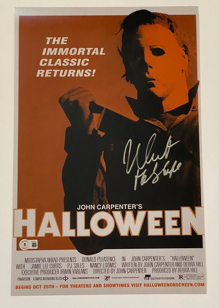 Nick Castle Signed Halloween 11x17 Movie Poster Photo Poster painting Michael Myers Beckett COA