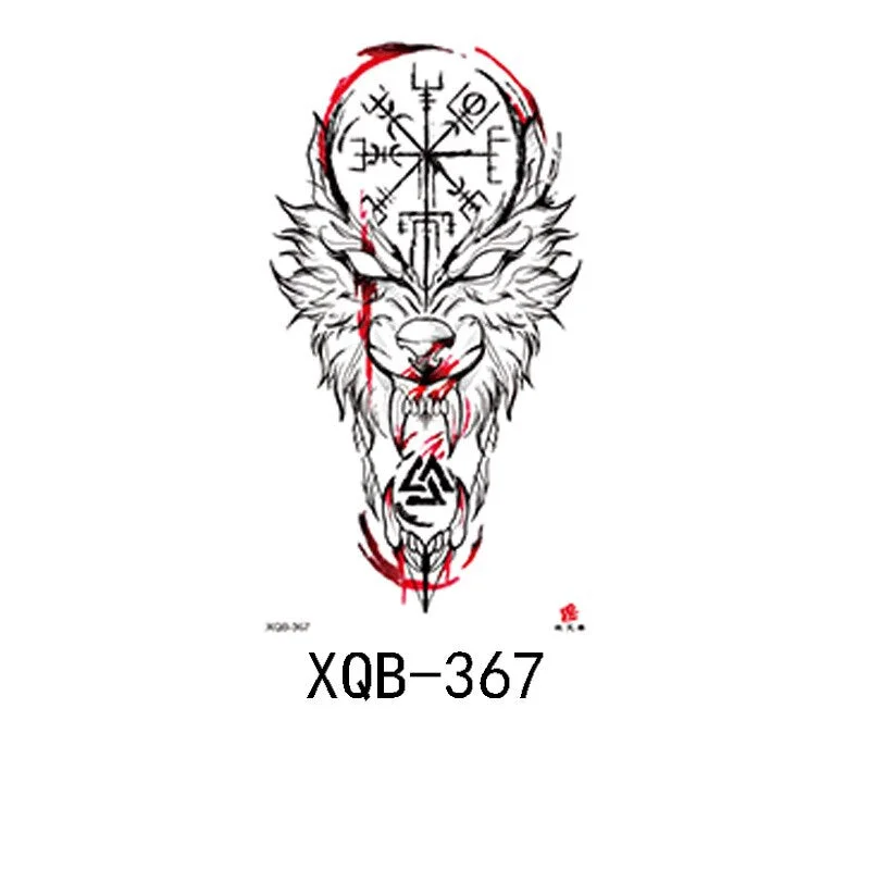 Small Full Arm Waterproof Tattoo Sticker Half Arm Arm Fierce Animal Arm Lasting European and American Tattoo Sticker