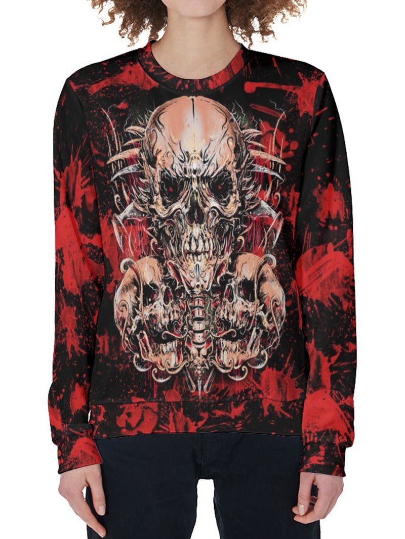 Colorful Skulls Print Women's Sweatshirt
