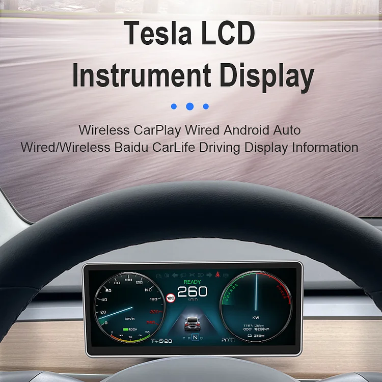 For Tesla Model 3 Y Dashboard Upgrade Module with Instrument