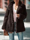 Solid Color Polar Fleece Long Sleeves Coats 