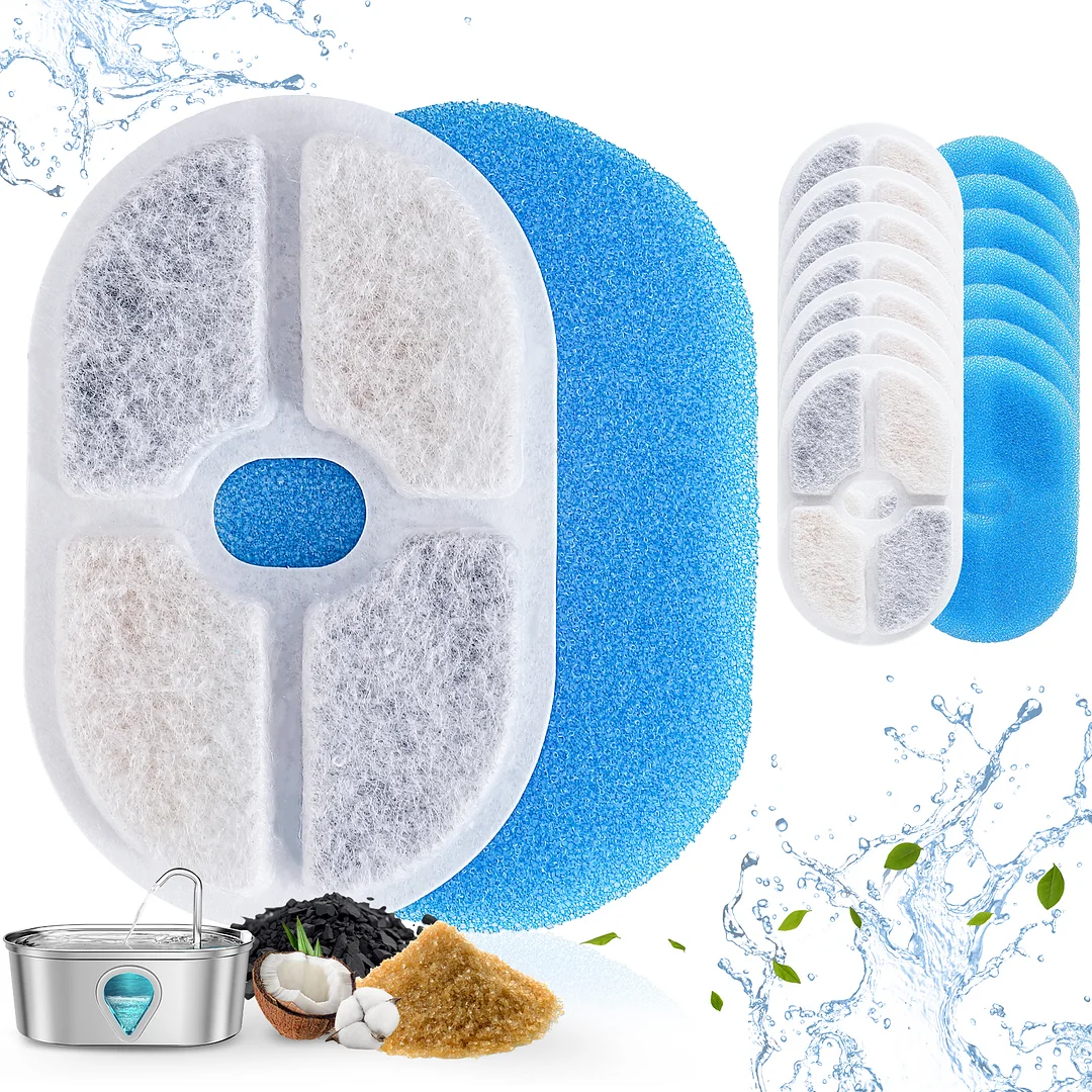 BEBANG Pet Water Fountain Filters, 8 Pack Replacement Filters