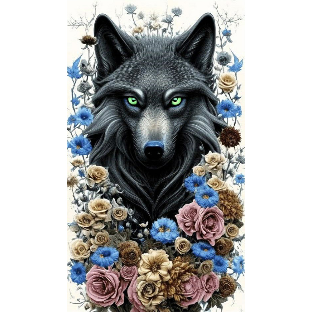 Black Wolf-Paint by Numbers-40x70cm