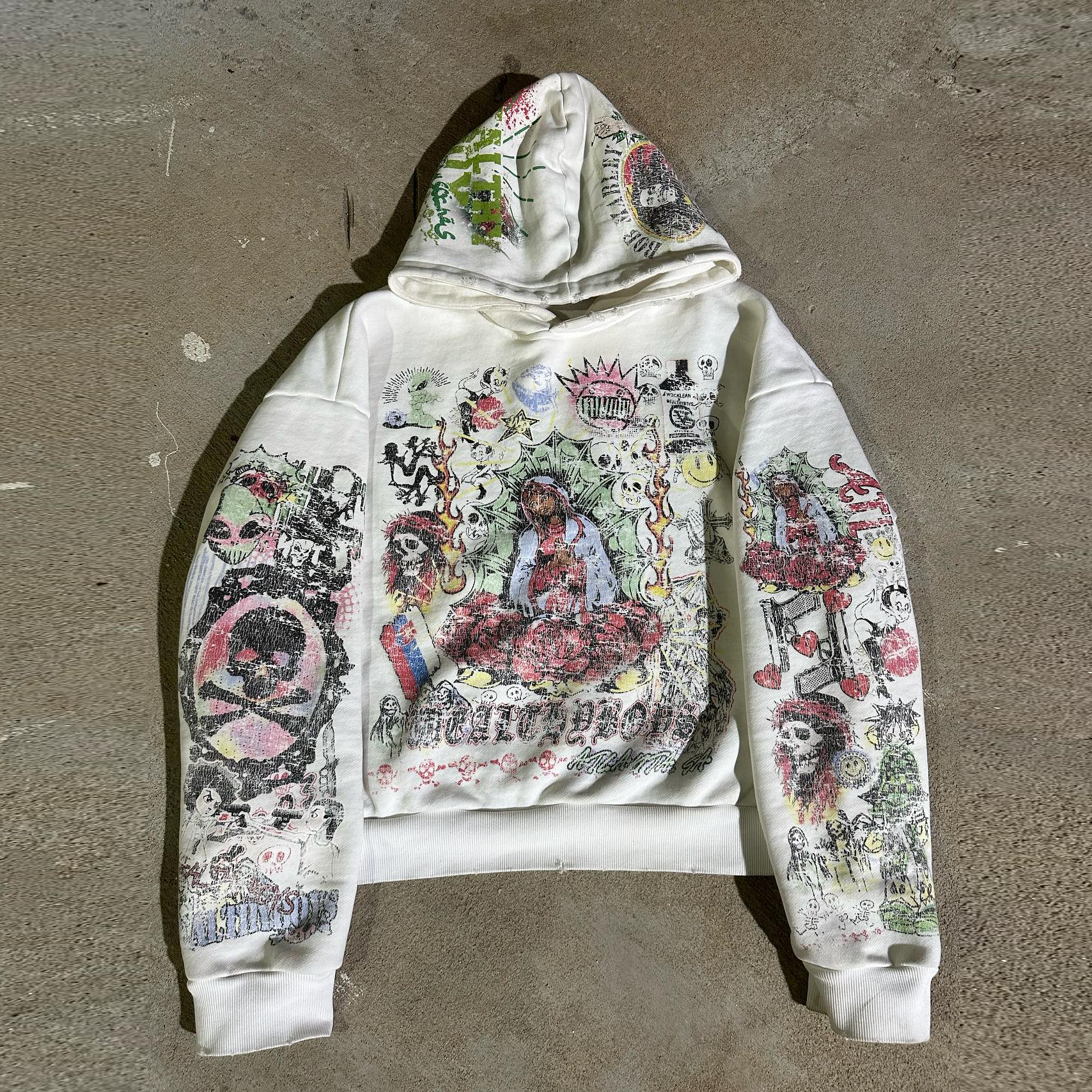 Jesus Vintage Print Casual Hoodie