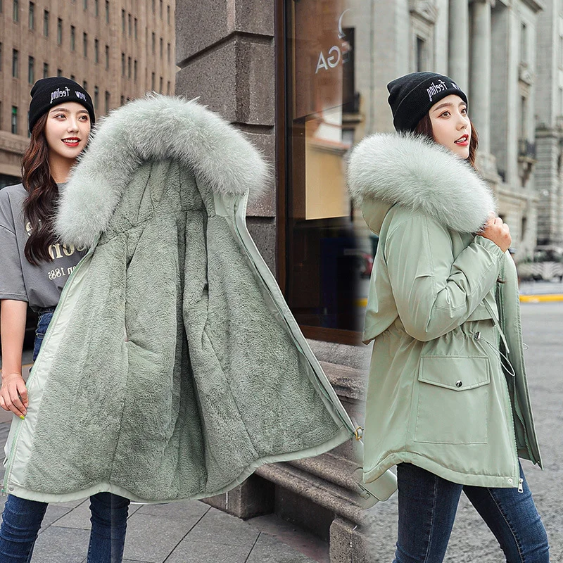 Woherb Cotton Coat Coat Female 2024 Winter New Korean Version Of The Long Down Cotton Suit To Overcome Cotton-Padded Jacket-Outfit Ideas
