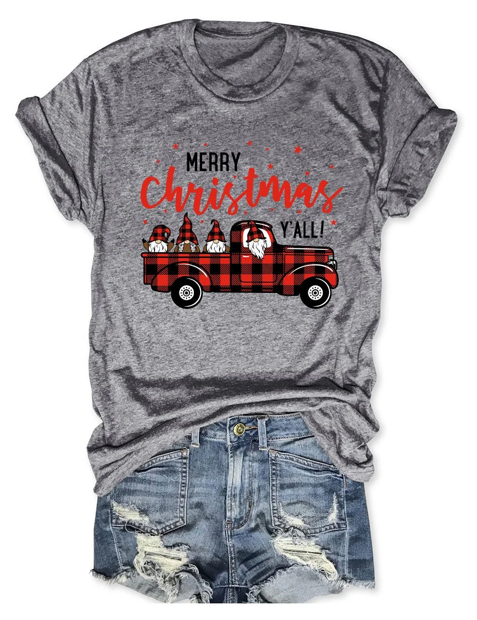 Gnomes in Truck Merry Christmas T-Shirt