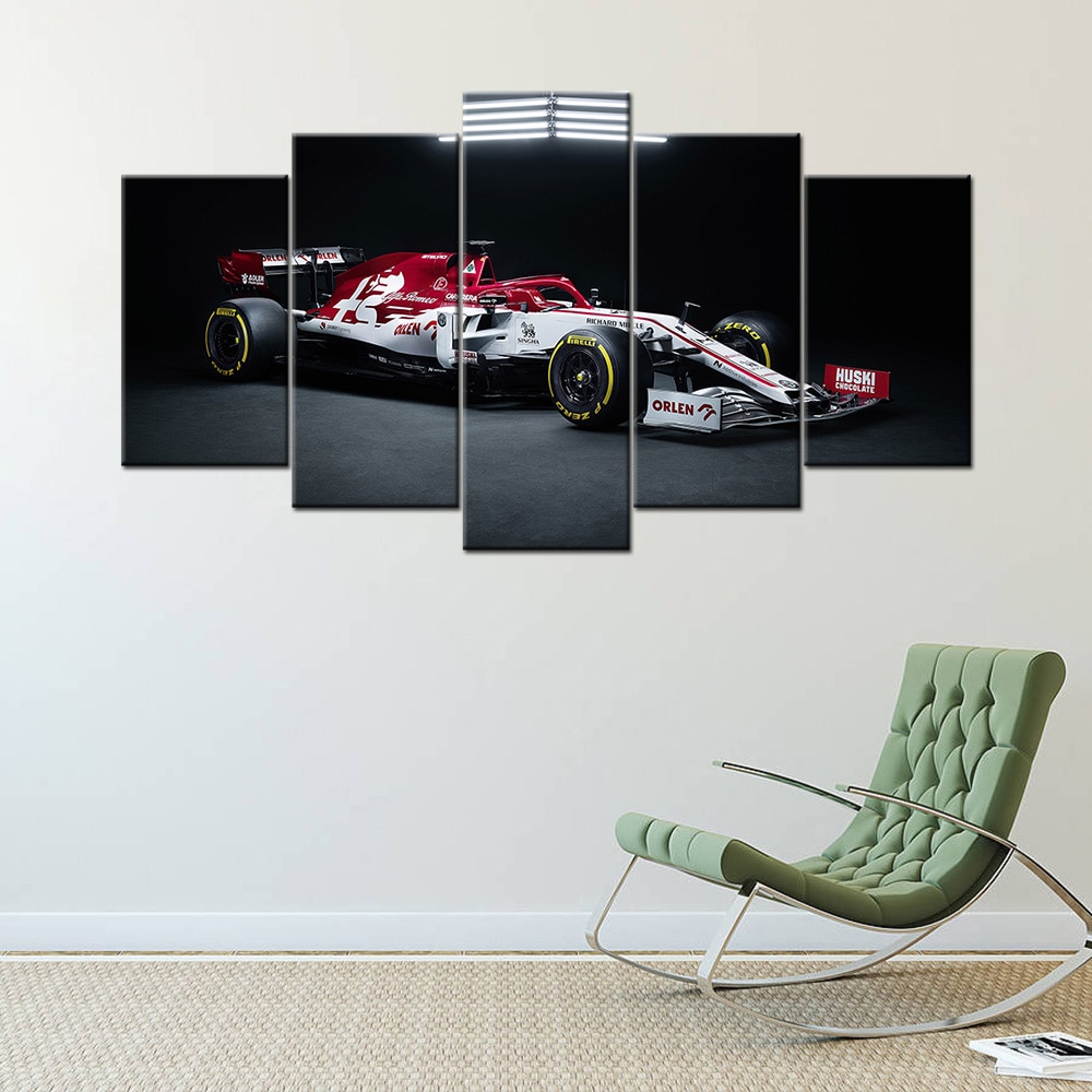 Alfa Romeo C39 F1 Racing Cars Poster Painting 5 Pieces Canvas Wall Arts Modular Home Decor HD Picture Print Living Room Artwork