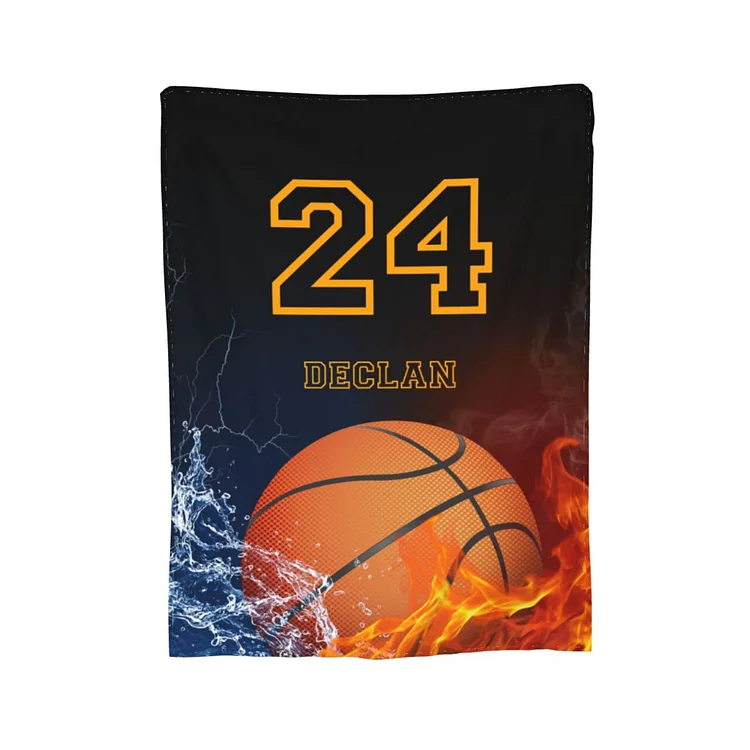 Personalized Fire Basketball Blanket for Comfort & Unique| BKKid171