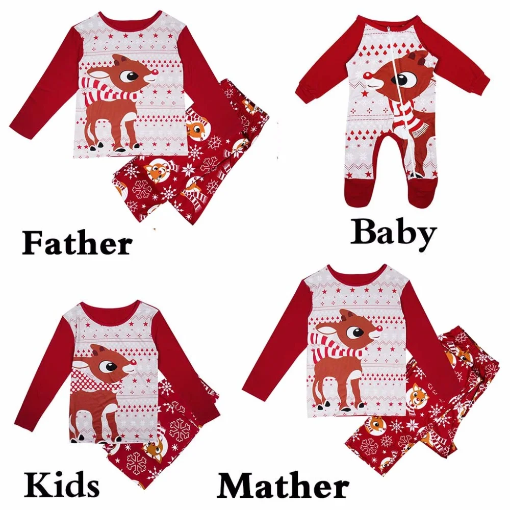 Christmas Fashion Red Deer Family Pajama Set