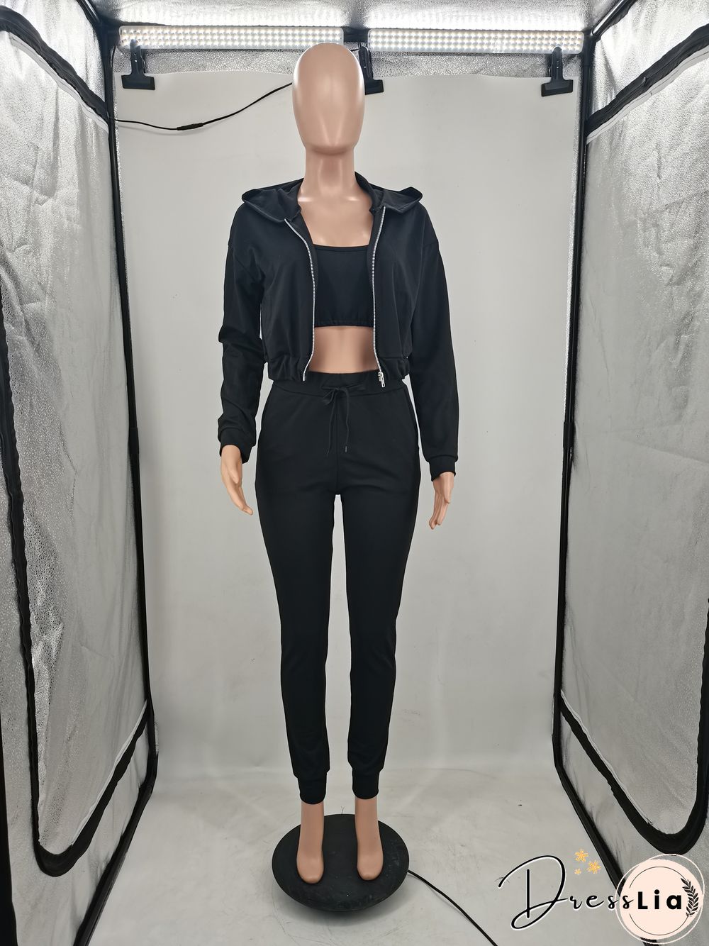 Hoodie Jackets with Tank and Jogger Pants Sweatsuit