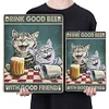 Cat Drinking - Metal Tin Signs(8*12Inch/12*16Inch) - Bar&Animal