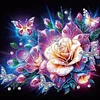 Papillon rose de nuit-peinture spéciale partielle au diamant-30*30cm