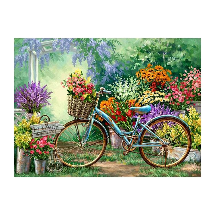 Vélo de Jardin - Complète Rond / Carré Peinture au Diamant  40x50cm