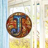 >SALE<Double Sided Letter J Suncatcher Diamond Drawing Hanging Ornament for Home Decor