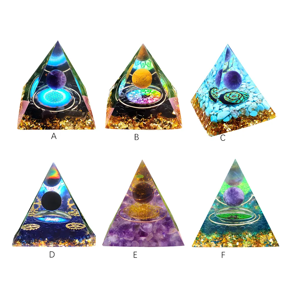 5cm Natural Stone Orgonite Pyramid Healing Crystals Orgone Energy Generator