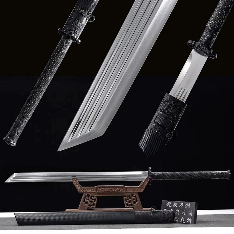 Spring steel black sheath Samurai sword,black tsuba katana,silver blade Japan handmade,katana swords,best katana,anime katana,cosplay sword