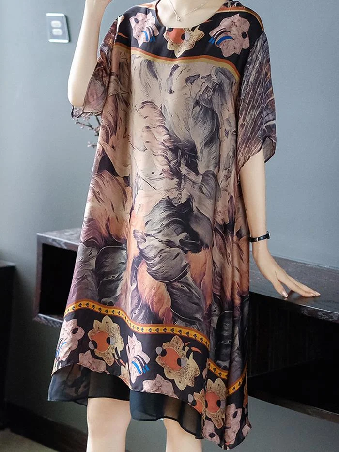Fashion Printed Mid-length Dress