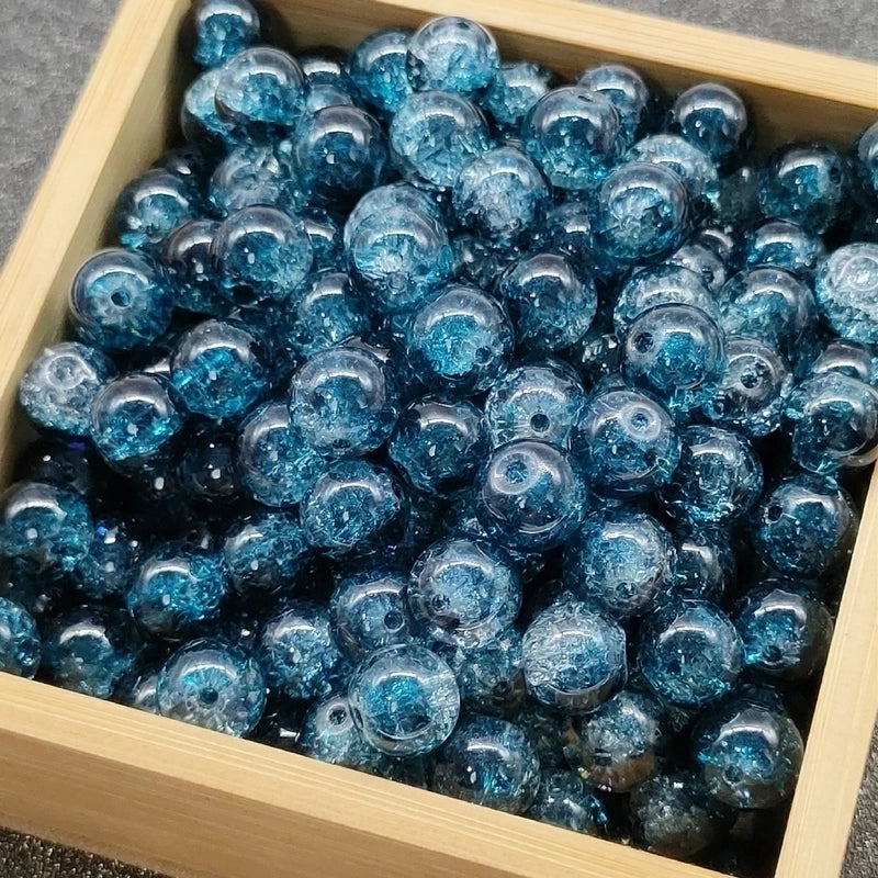 50 PCS/Package Diameter 10mm Diameter 8mm Glass Crackle Glass Beads Round Jewelry Accessories