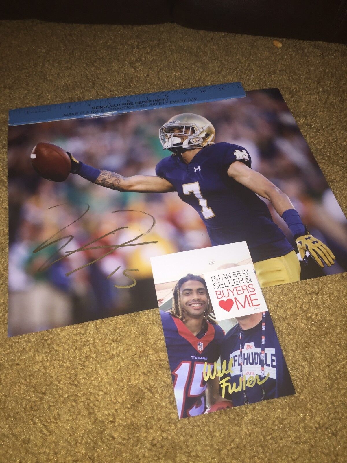 WILL FULLER HOUSTON TEXANS SIGNED AUTOGRAPHED 11X14 Photo Poster paintingGRAPH IRISH-PROOF Photo Poster painting