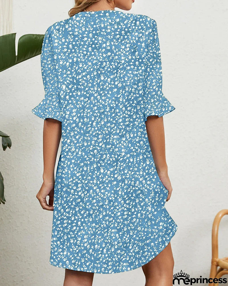 Green floral dress for women