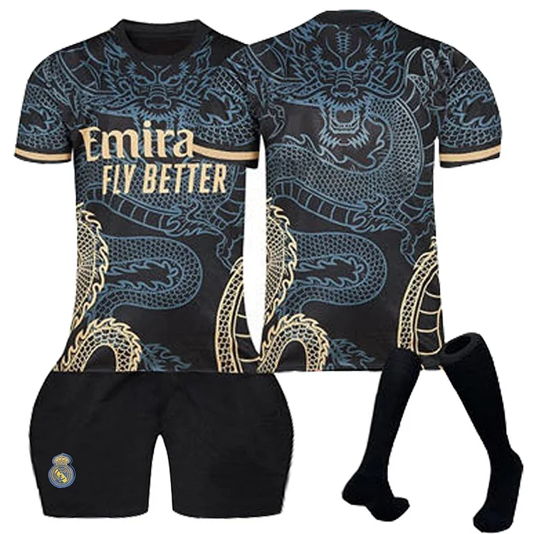 23/24 Real Madrid Black Dragon Special Edition Football Jersey Training Set