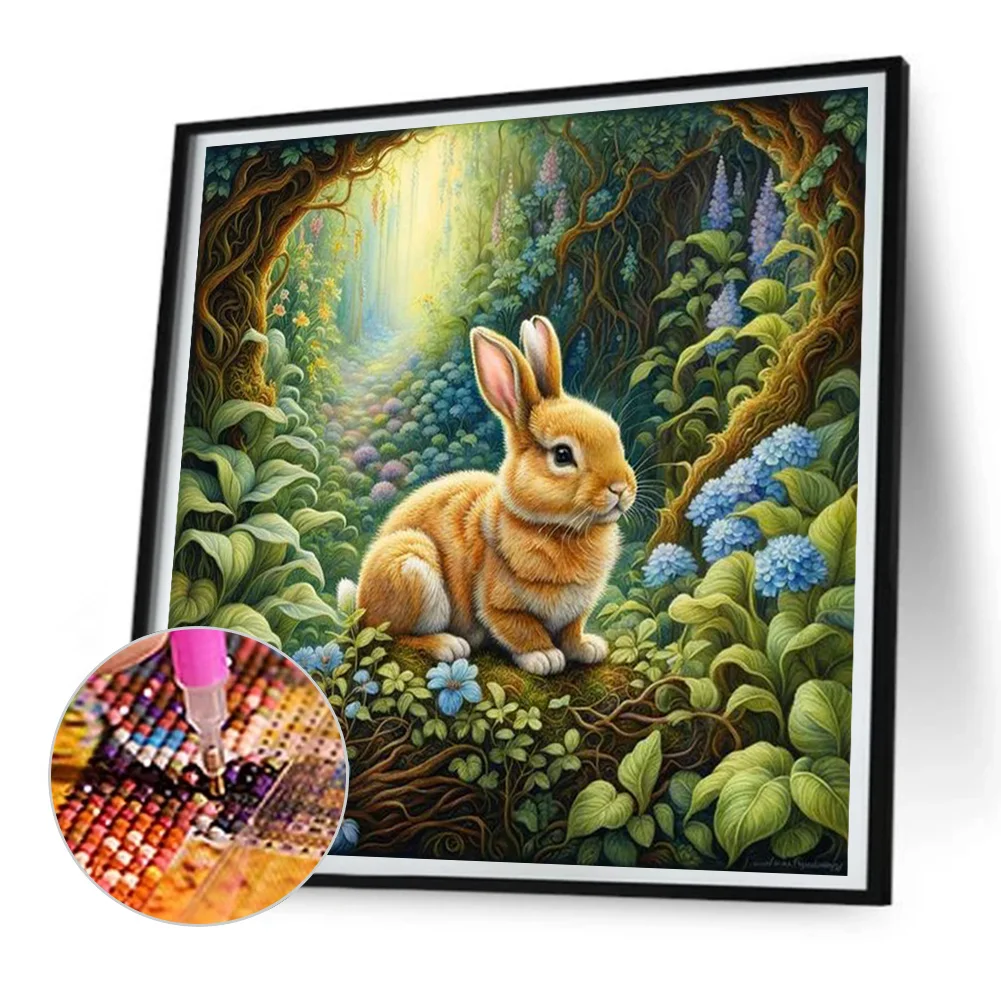 Diamond Painting - Full Round Drill - Rabbit(Canvas|30*30cm)