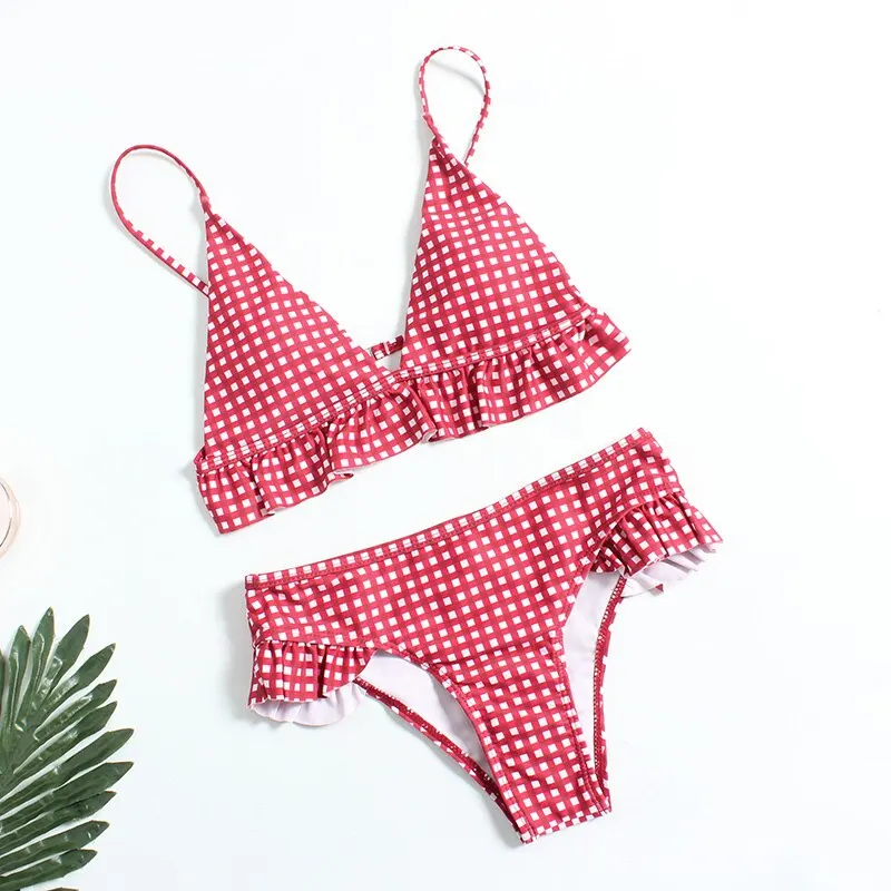 Plus Size padded swimwear women high waist Bikini brazilian swim suit maillot de bain femme bathing suit XXXL ruffle bikini set