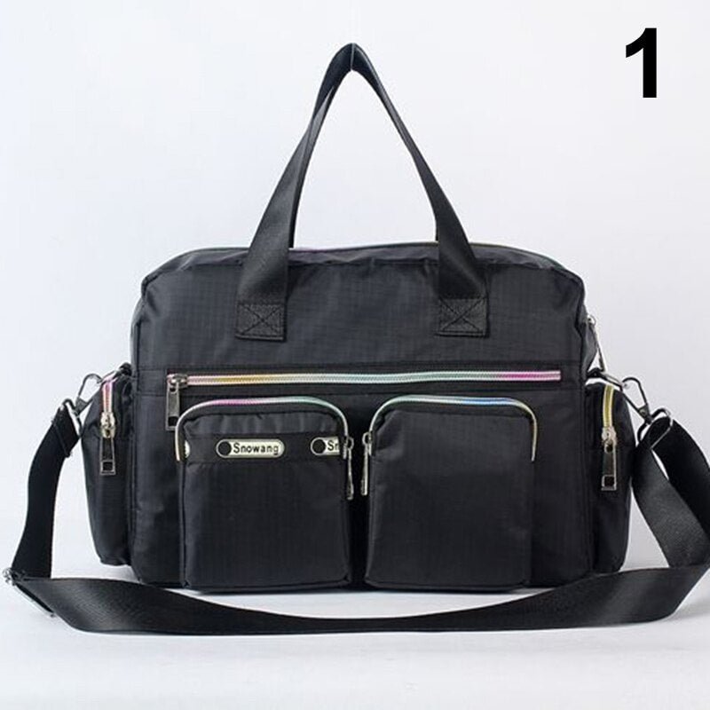 Women Handbag Vintage Flower Printed Waterproof Nylon Shoulder Messenger Bag Large Capacity Tote Bag Casual Picnic Travel Bags
