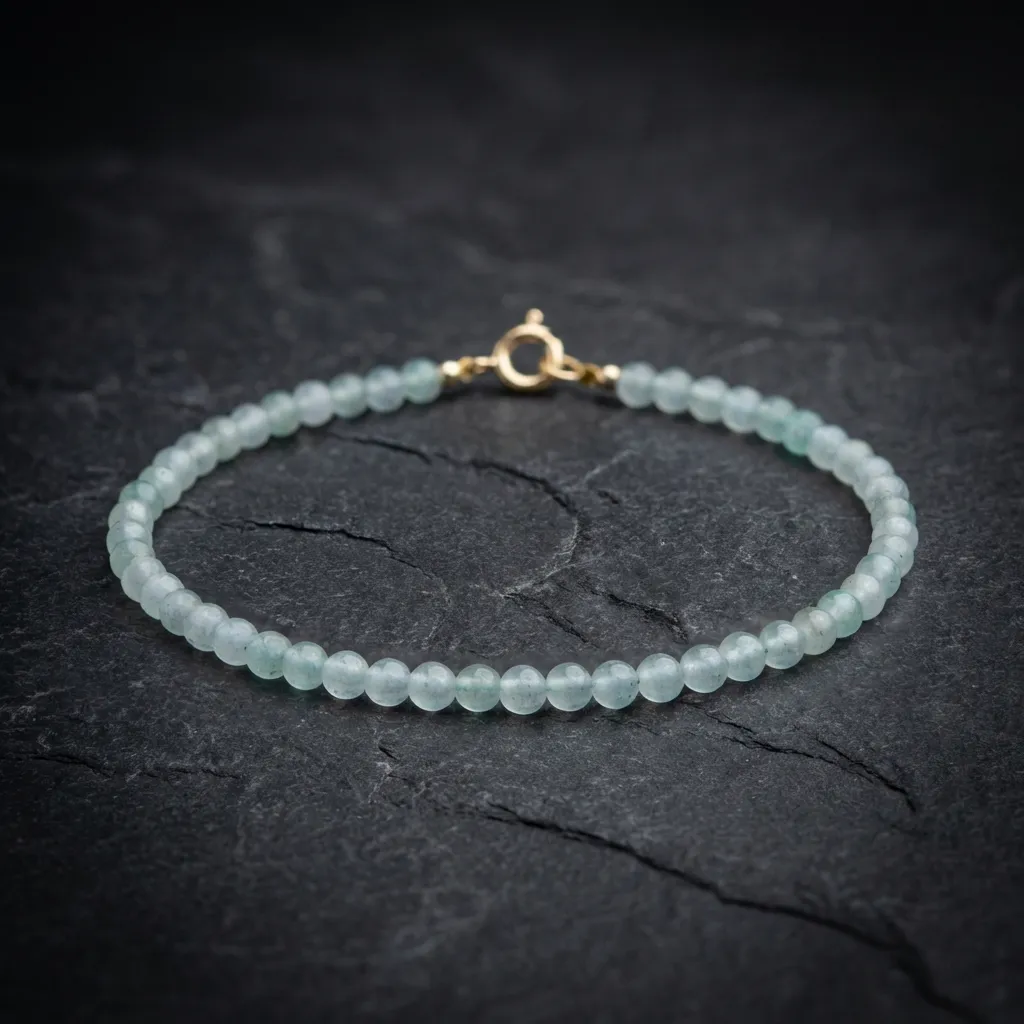 JiStones | The Verdant 3mm Natural Dongling Jade Bracelet 3mm Classic Smooth Round