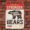 Makes You Stronger Except Bears - Metal Tin Signs(8*12Inch/12*16Inch)