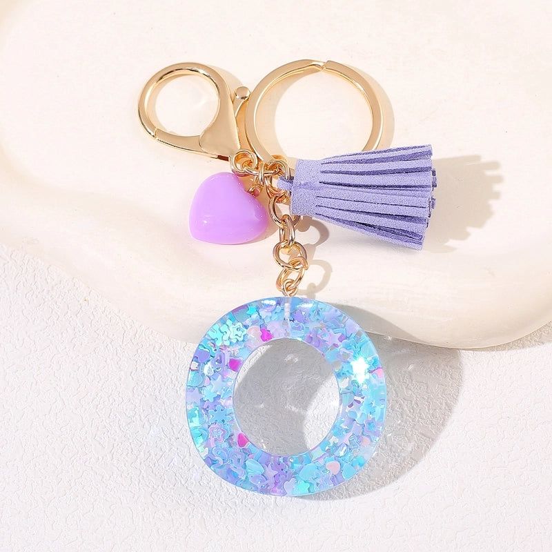 New Women’s Purple Love Tassel 26 Letter Keychain Cute Car Key Chain Couple Backpack Jewelry