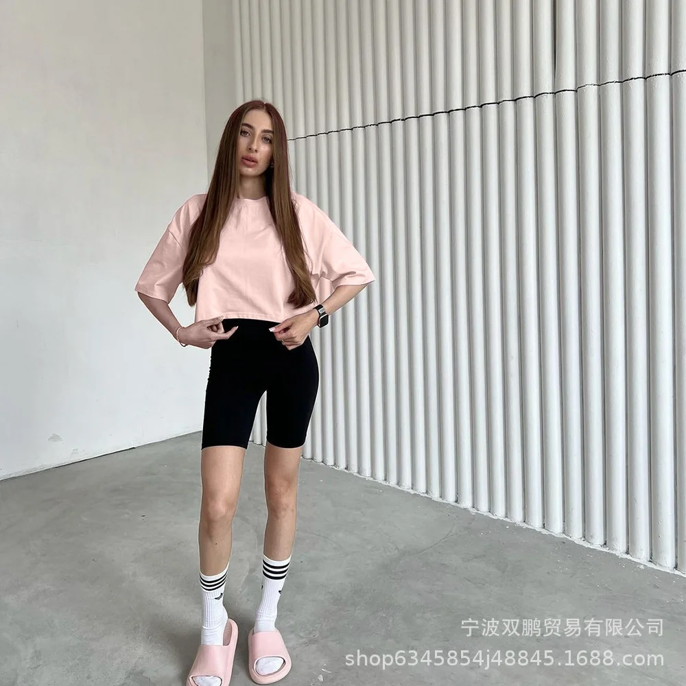 Athvotar Athvotar Spring Summer New Pure Color Short T-Shirt Women Hot Y2K Cotton Short-Sleeved Top Hot Babes