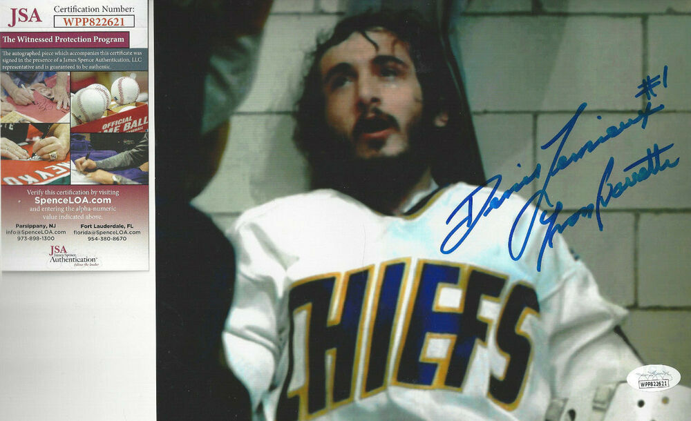 SLAP Shot Goalie Yvon Barrette autographed 8x10 locker room Photo Poster painting JSA Certified