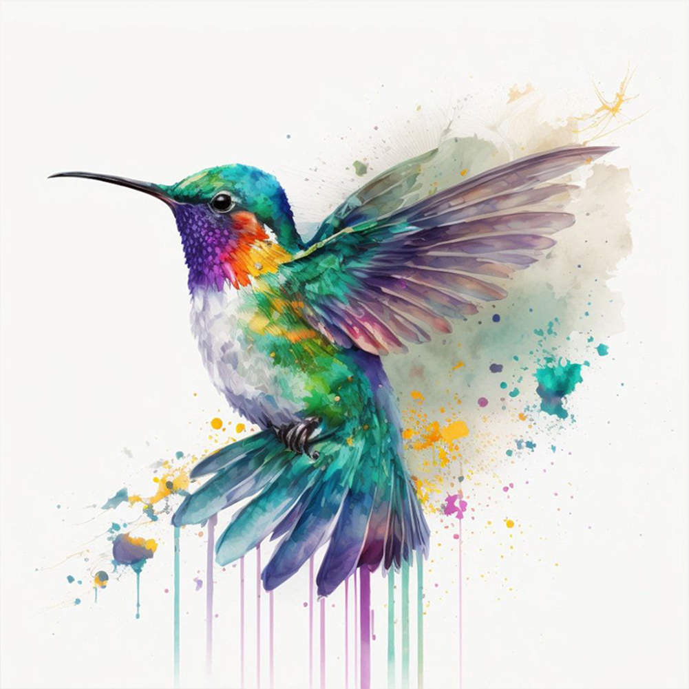 Hummingbird-Paint by Numbers-16"x16"/40x40cm