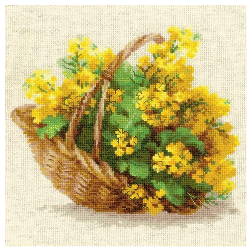 

Flower Basket - 11CT Stamped Cross Stitch - 37*37CM, 501 Original