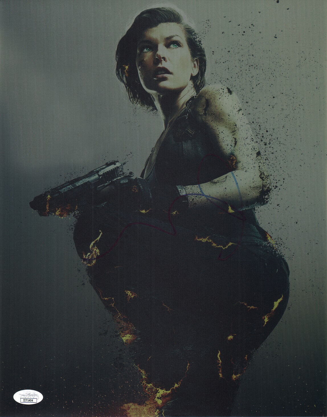 MILLA JOVOVICH Authentic Hand-Signed RESIDENT EVIL FINAL CHAPTER 11x14 Photo Poster painting JSA