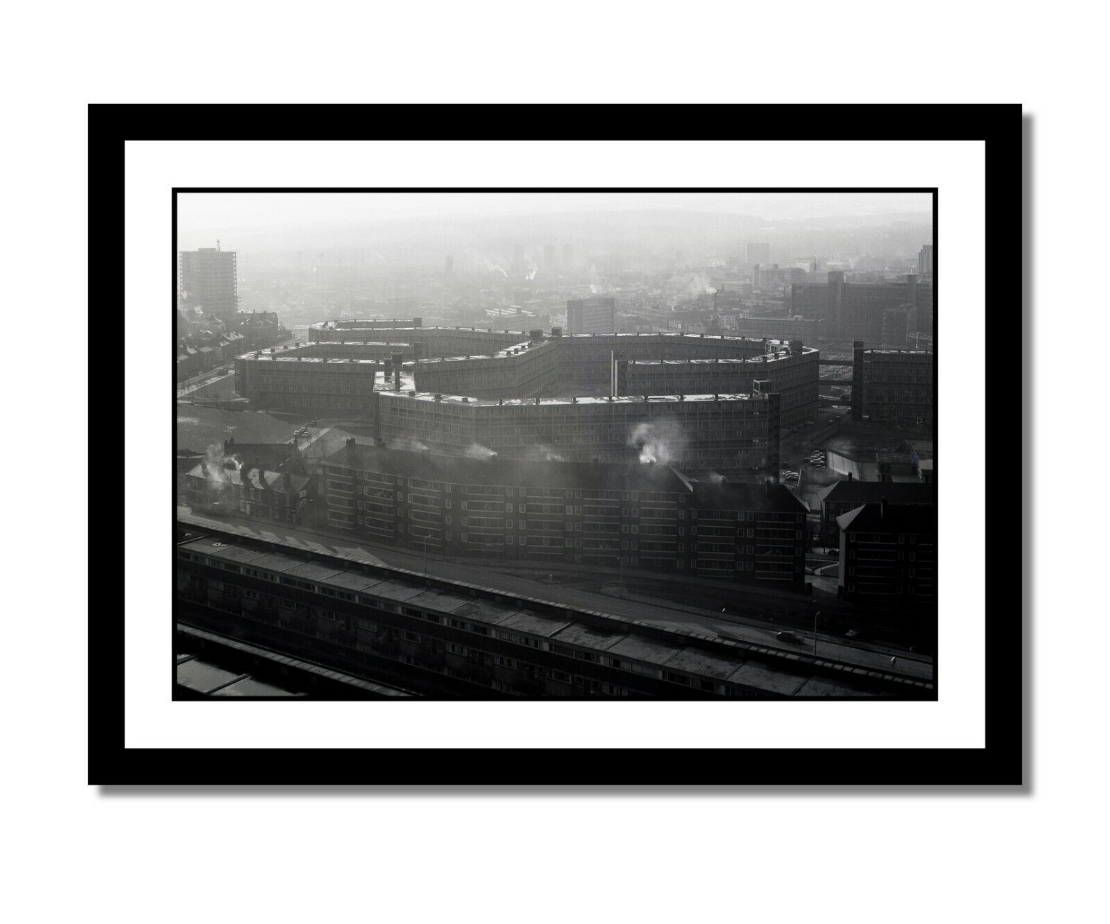 Framed Image of Sheffield - 18x12 inch Framed Iconic Photo Poster painting - Park Hill Flats #5