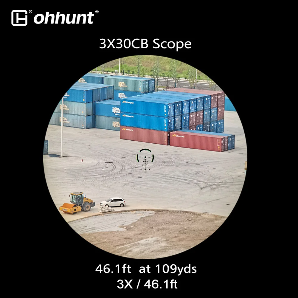 ohhunt ® Tactical Sight Glass Etched Reticle Red Green Illuminated 3x Prism Scope