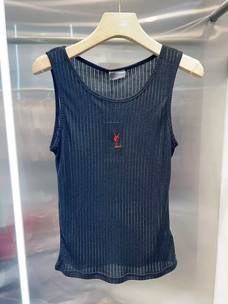 2025 Summer The Latest High Quality Short Vest Slimming Printed All-fit Sports Slim Vest Halter Sleeveless Comfortable Top