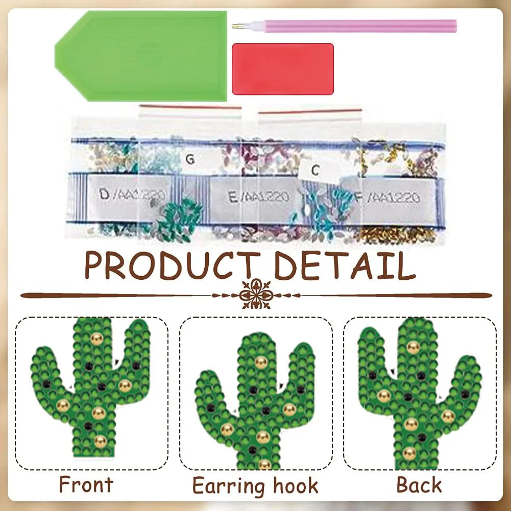 12 Pairs Denim DIY Diamond Art Earrings Double Sided Diamond Painting Earrings