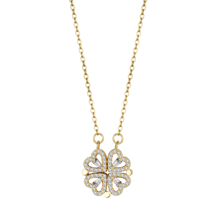 Musedesire Clover Hearts Necklace