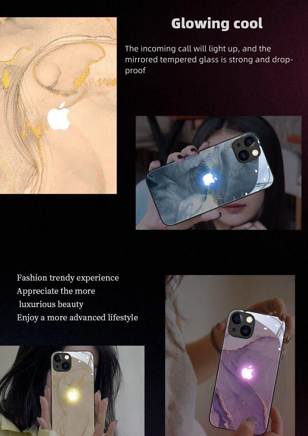 iPhone 15/14 series incoming call luminous mobile phone case