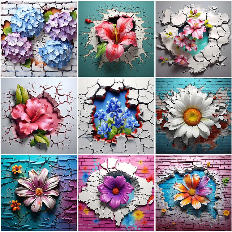 Full Round Drill Diamond Painting -Stained Glass Flowers - 30*40cm